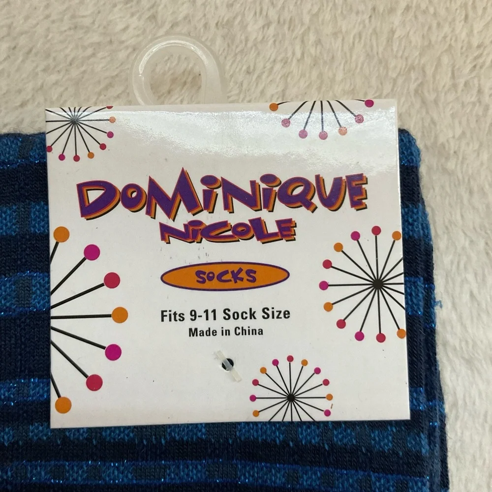 Dominique Blue Plaid Women's Socks - Fits 9-11